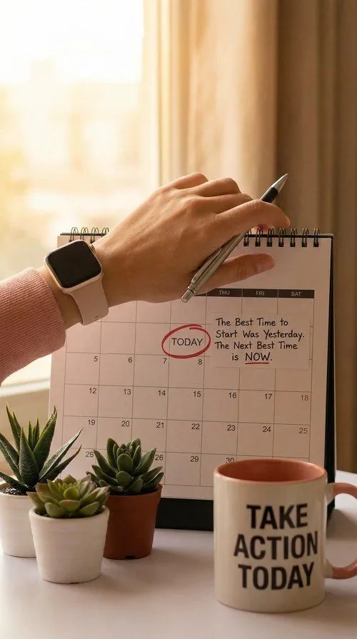 Morning planning session with notebook